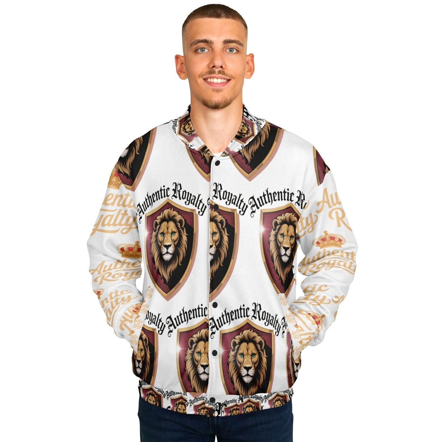 Authentic Royalty Men's "King Lion" Heavyweight Baseball Jacket