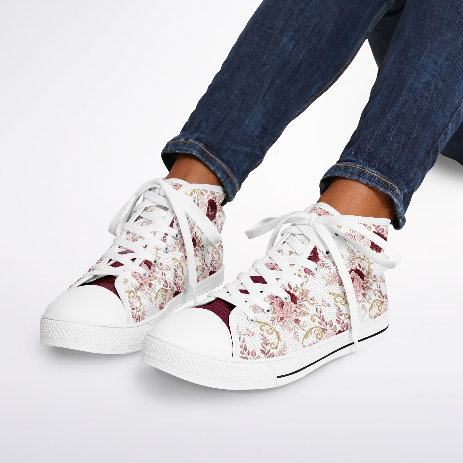 KoolKingKickz Women's "Plush Peony" High Top Shoes