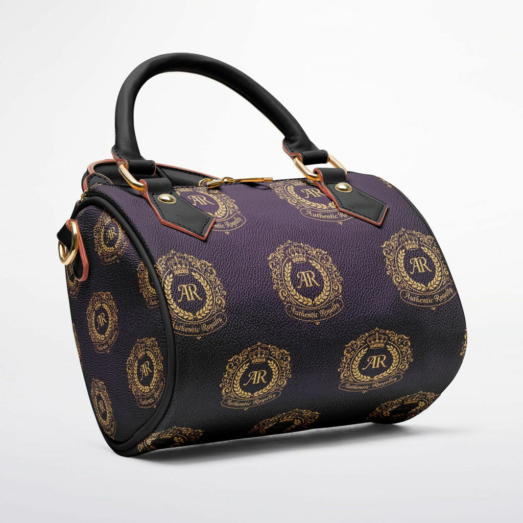 Gold & Burgundy PU Leather Crossbody Handbag