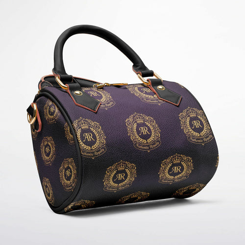 Gold & Burgundy PU Leather Crossbody Handbag