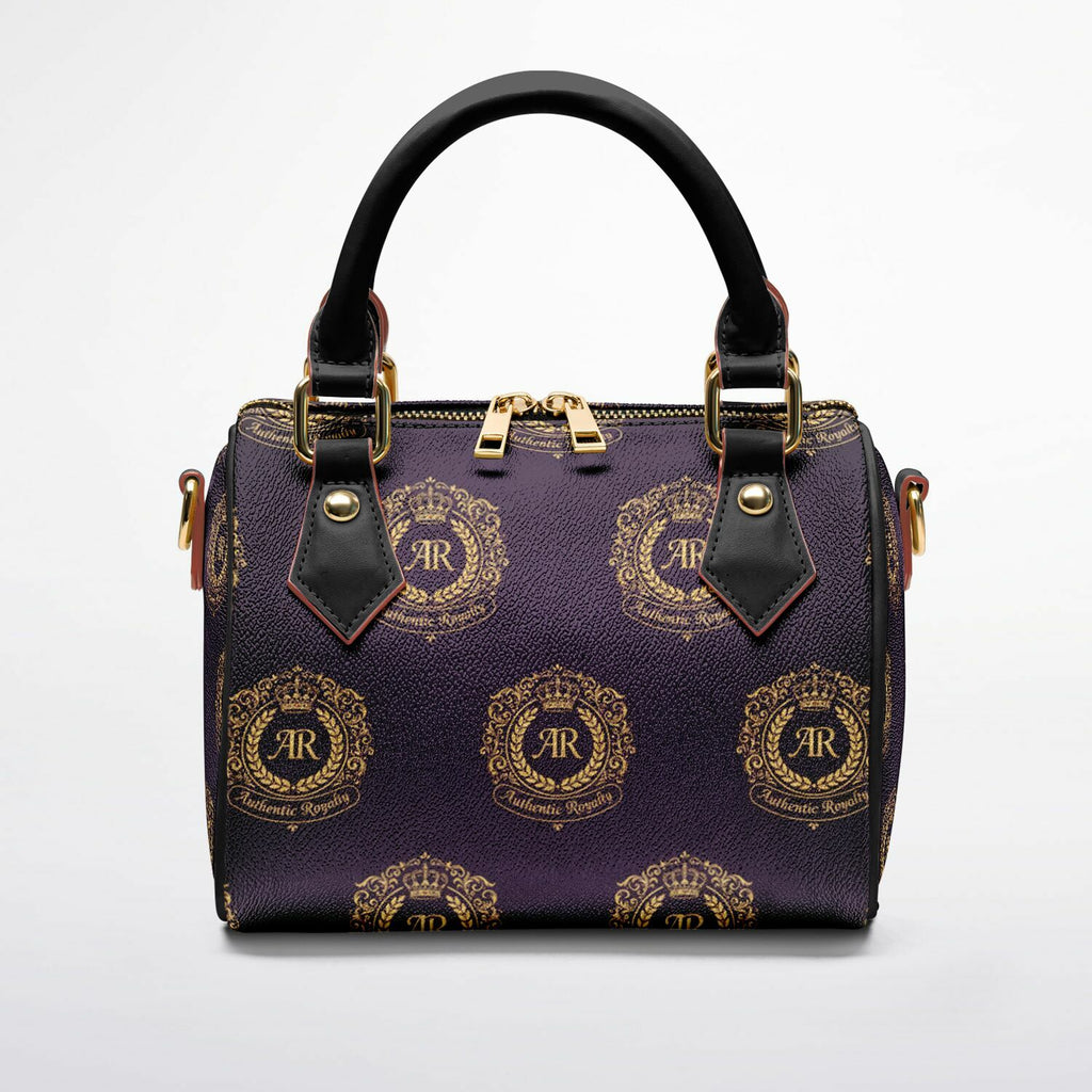 Gold & Burgundy PU Leather Crossbody Handbag