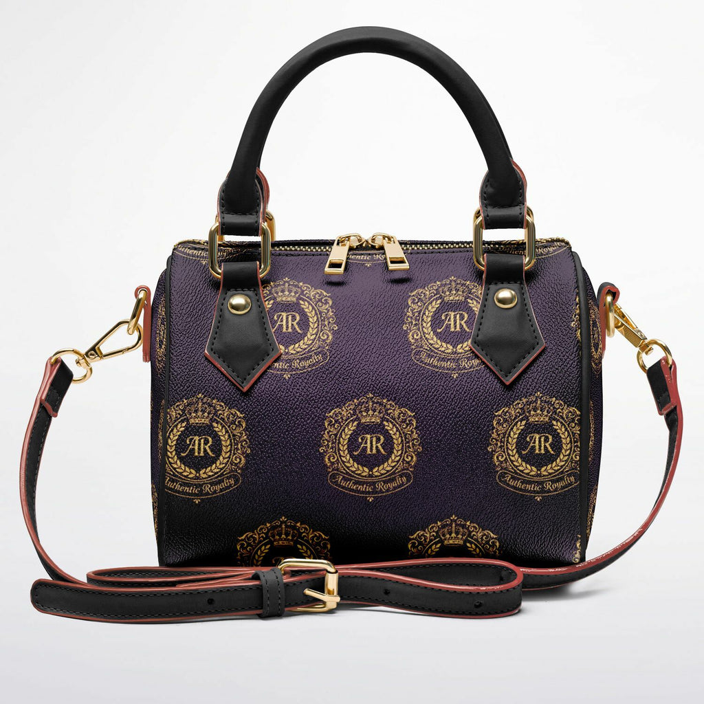Gold & Burgundy PU Leather Crossbody Handbag