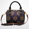 Gold & Burgundy PU Leather Crossbody Handbag