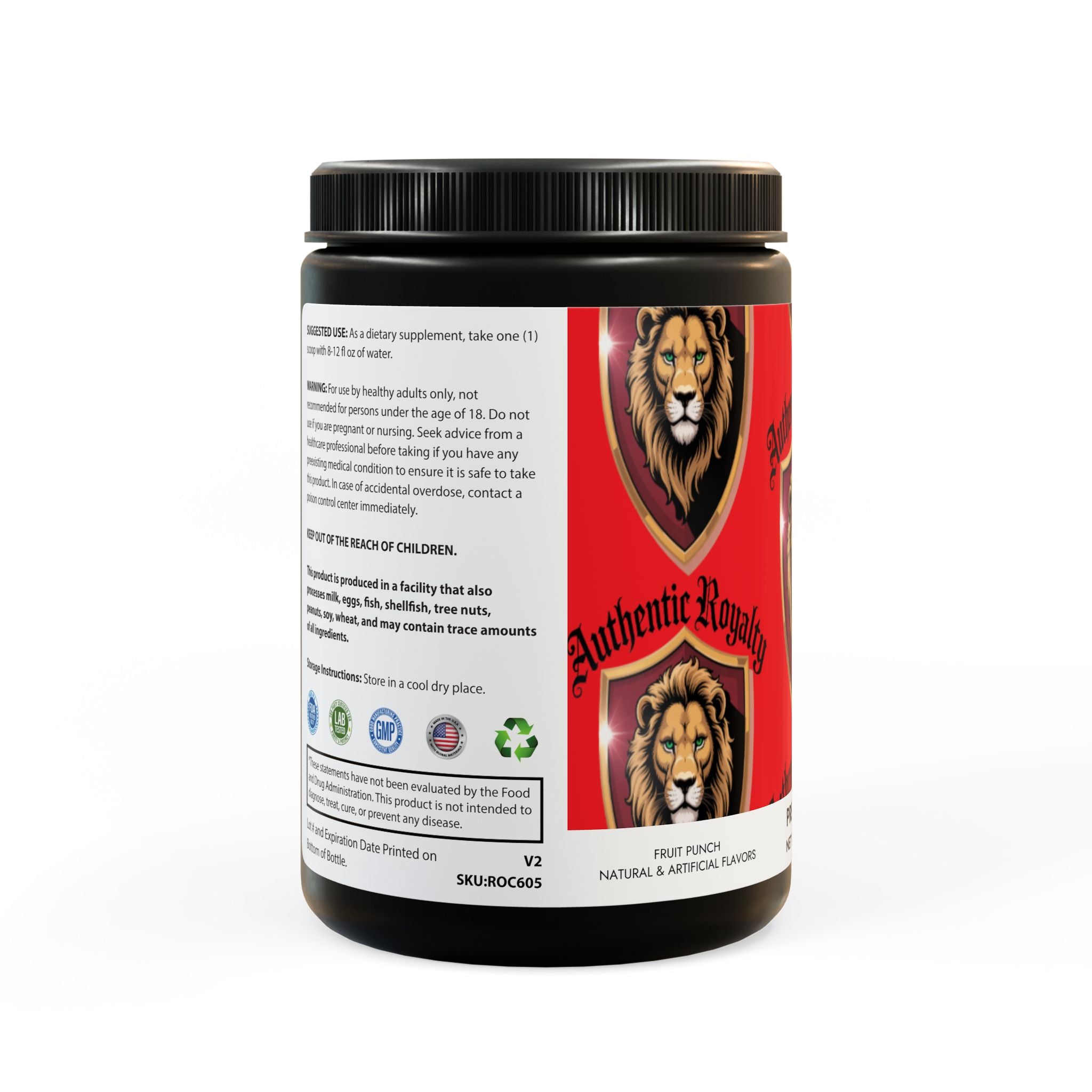 Authentic Royalty (Fruit Punch) Pre-Workout Supplement,  (204g, 7.1oz)