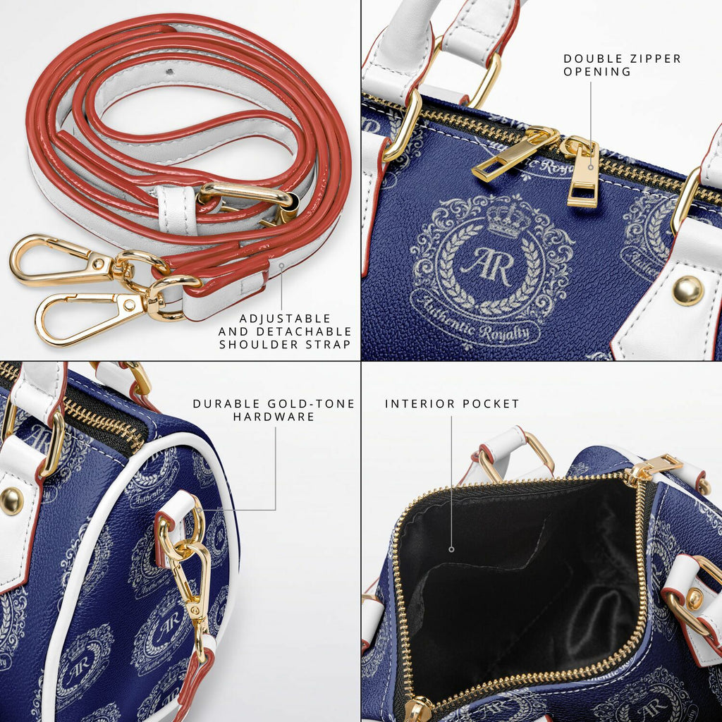 Silver & Royal Blue Crossbody Handbag