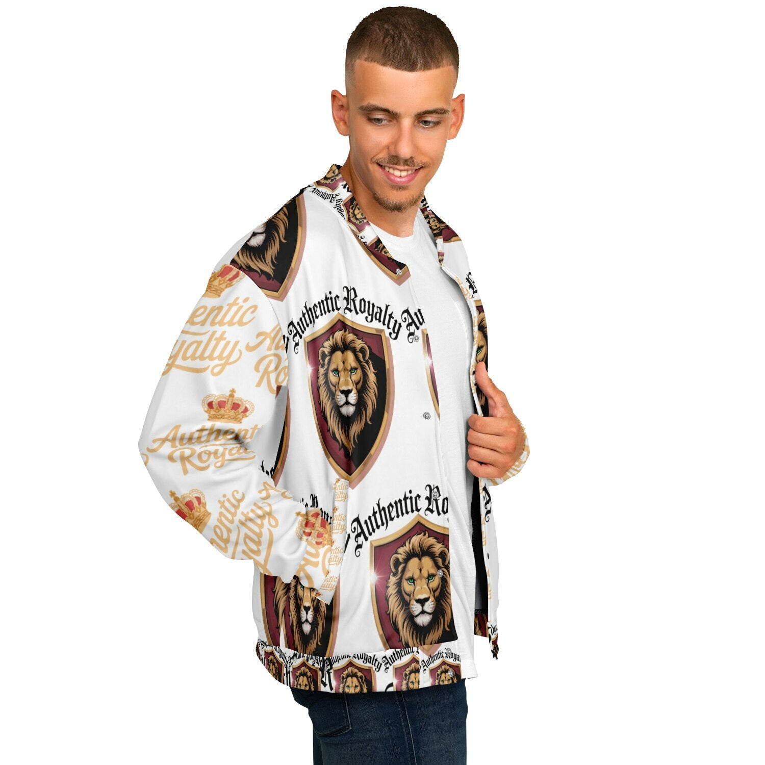 Authentic Royalty Men's "King Lion" Heavyweight Baseball Jacket