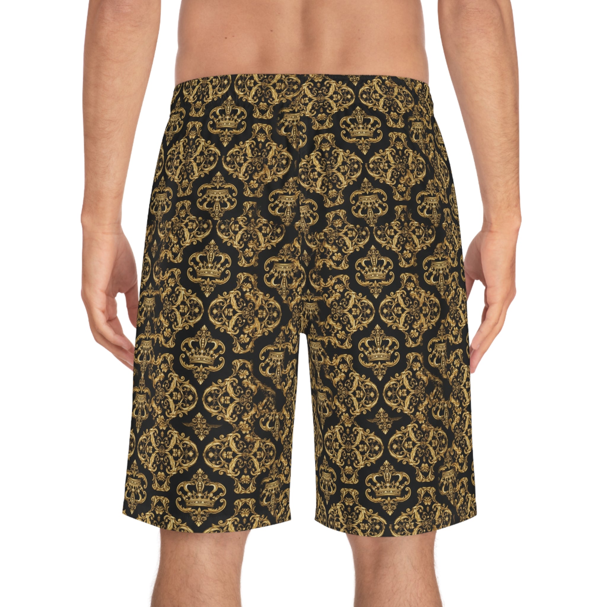 Gold Black Men's Board Shorts