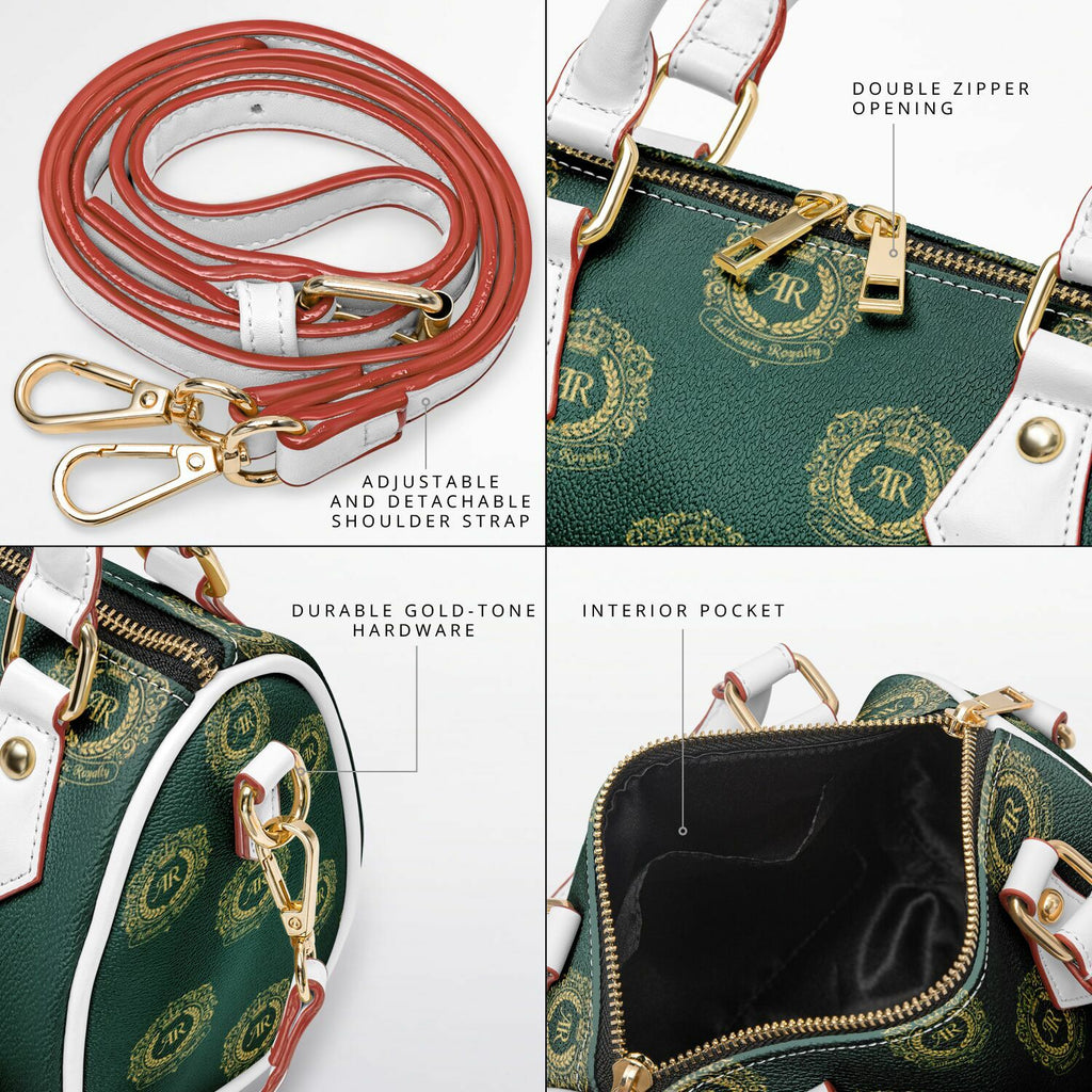 Gold & Emerald PU Leather Crossbody Handbag