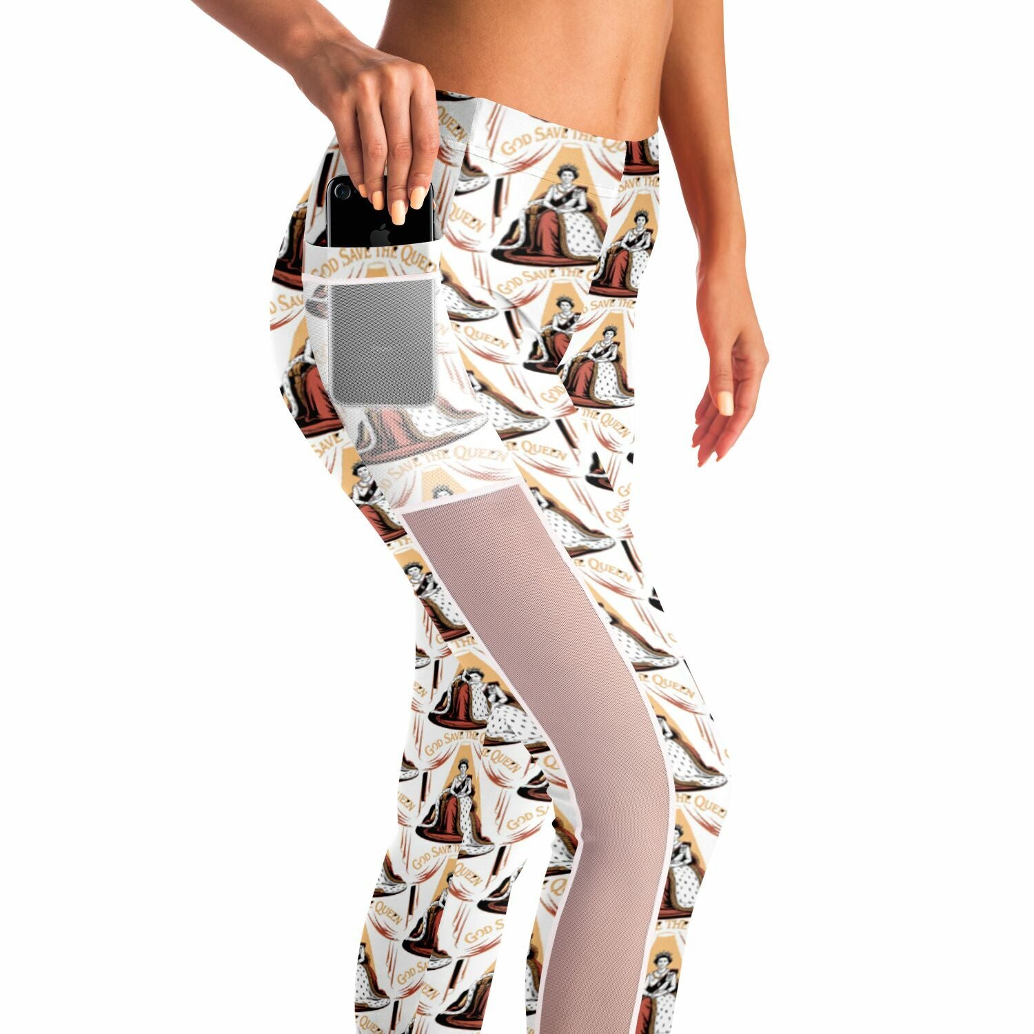 "God Save The Queen" Mesh Pocket Legging