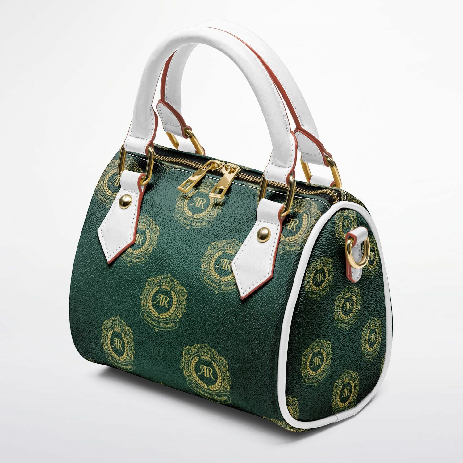 Gold & Emerald PU Leather Crossbody Handbag