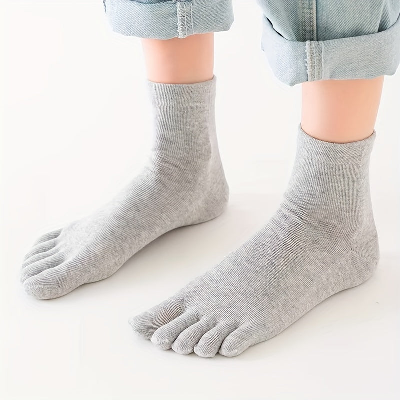 [1 Pair Breathable Sweat Socks] 1/5 Pair Men's Breathable Sweat Socks Toe Socks, Novelty Socks, Sports Socks