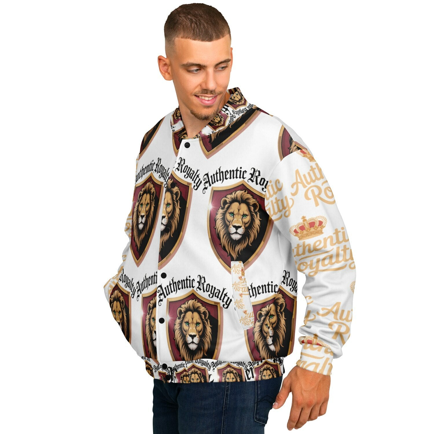 Authentic Royalty Men's "King Lion" Heavyweight Baseball Jacket