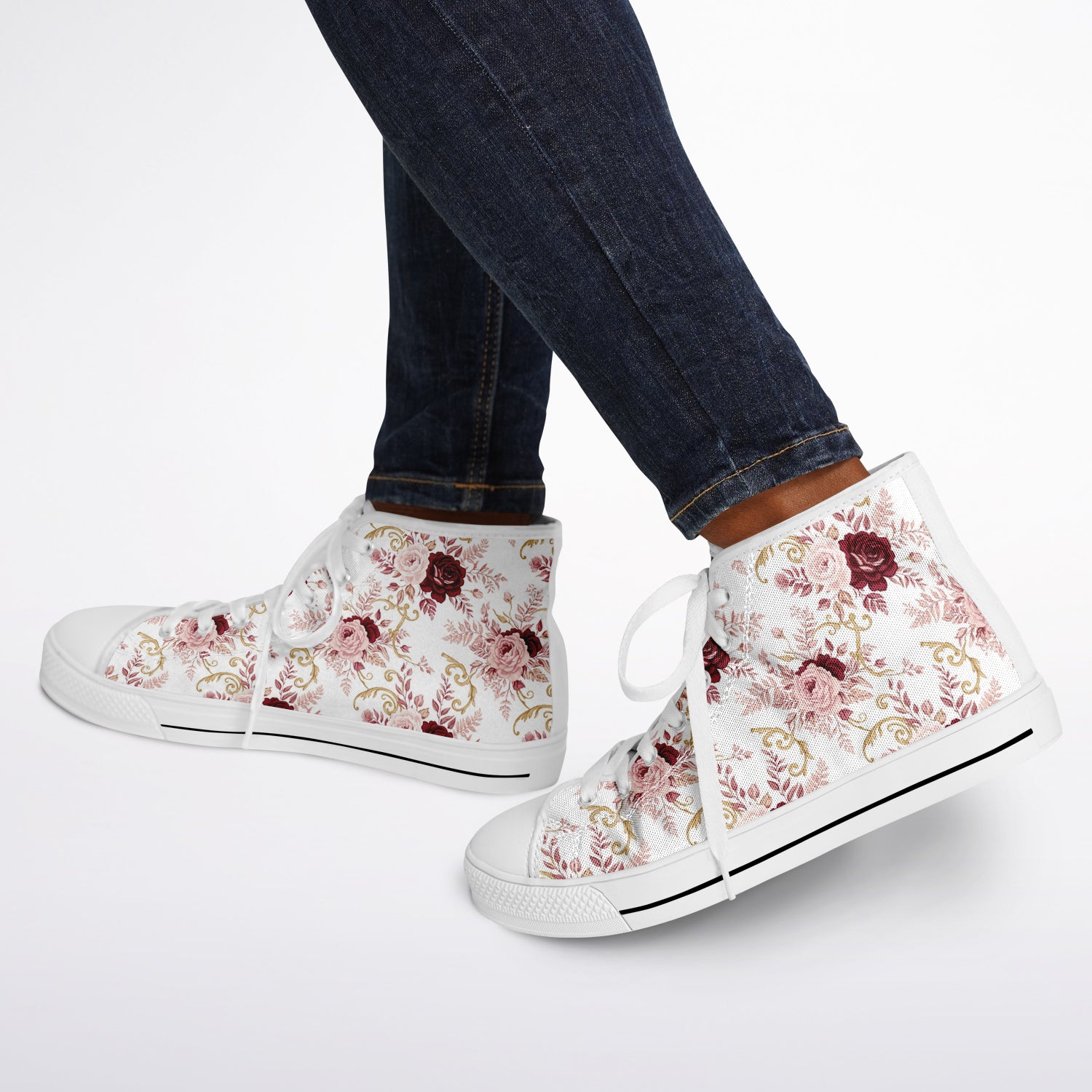 KoolKingKickz Women's "Plush Peony" High Top Shoes