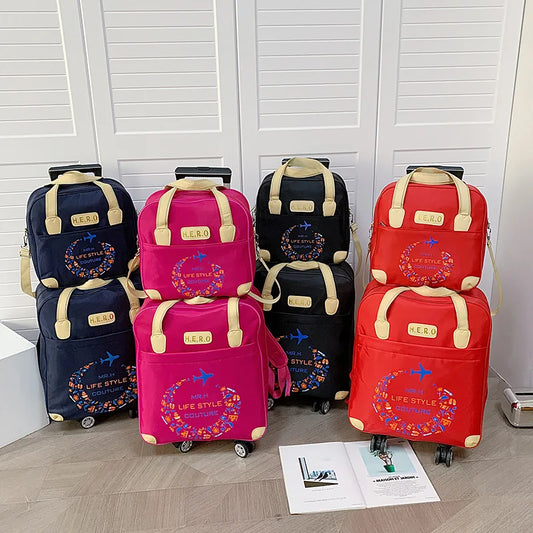 Trolley Bag, Universal Wheel, Mother-In-Law Bag, Travel Bag, Lightweight Business Trip, Multi-Functional Boarding Bag, Oxford Cloth, Adjustable Trolley, Comfortable Handbag, Multiple Carrying Methods, Any Switching, Portable