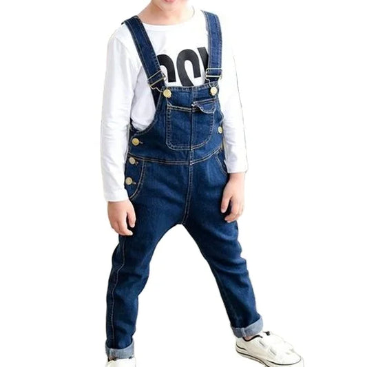 110-160cm Teen Girls Boys Denim Bib Overalls Kids Suspenders Trousers Kids Clothing High Quality Kids Wear Clothes Gifts
