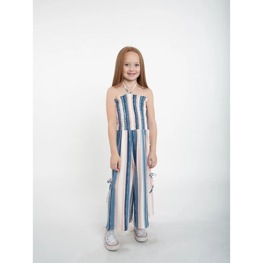 TD Keli Bear Branded Baby Boys Stripe Smocked Romper Spring Boutique Design Cotton Kids Clothing Set Infants ODM Supply