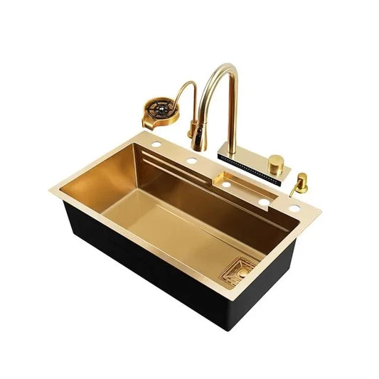 Tiktok Popular Luxury Gold Kitchenware Set Smart Sink Faucet Accessories Gold Faucet