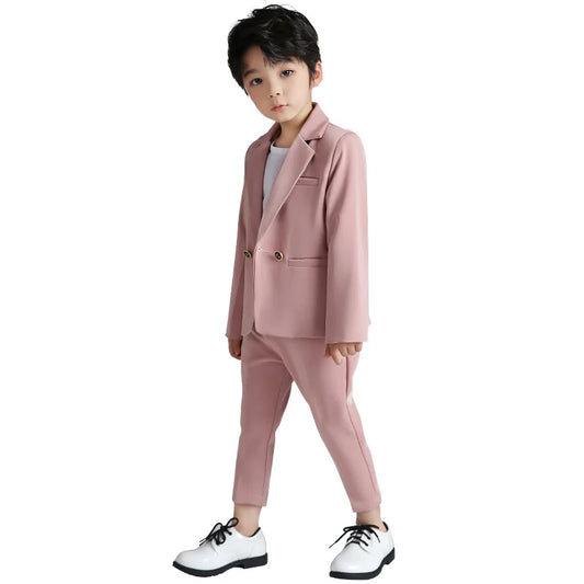 Top Grade Children Clothes Formal Boy's Suits Kids Clothing Sets Pink Black