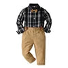Baby Boy Clothing Set Dress Suit Gentleman Shirt With Bow Tie +Trousers Sets Party Wedding Handsome Kids Clothing Boys Clothes