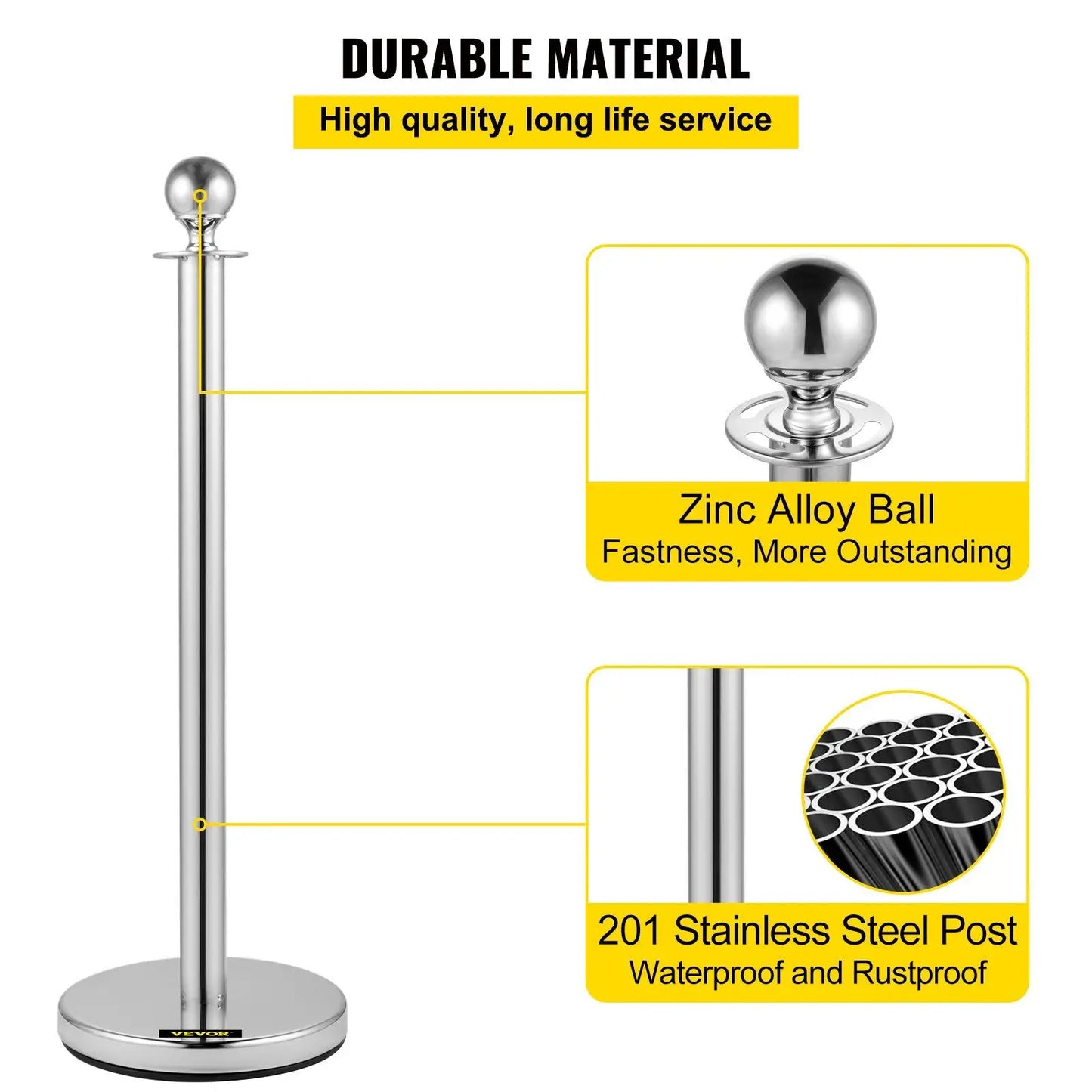 4PCS Stainless Steel Stanchion Posts Queue, Red Velvet Ropes Silver, 38In Rope Barriers Queue Line Crowd Control Barriers for Pa