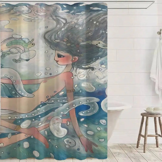 Aya Takano Art Shower Curtains 180cm Polyester Modern Style Bathroom Curtain With Hooks Waterproof Funny Shower Curtain