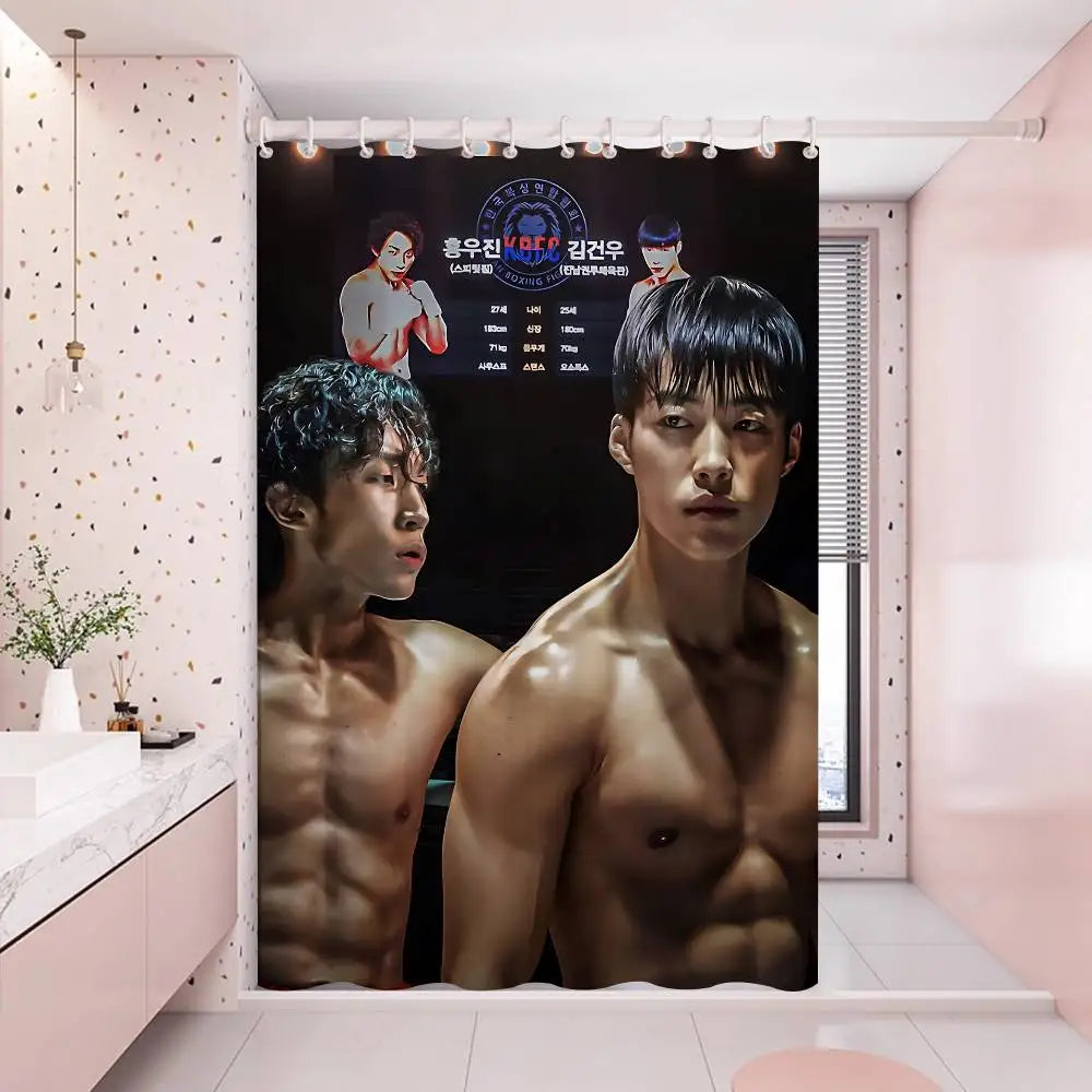 Classic B-bloodhounds Movie Simple Bathroom Shower Curtain Shielding Partition Shower Curtain Quick Dry Can Be Scrubable Light