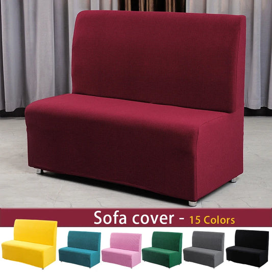 Bar Cafe Internet Bar Armless Sofa Cover Elastic Thickened Corn Velvet Hotel Restaurant Non Slip Stretch Sofa Covers Slipcovers
