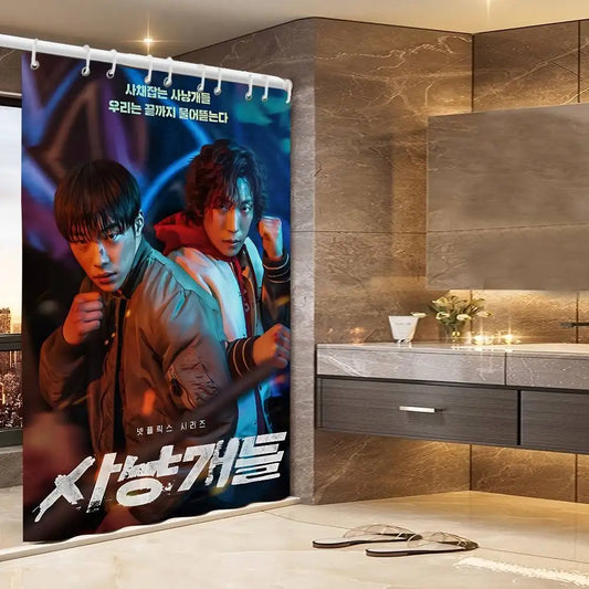 Classic B-bloodhounds Movie Simple Bathroom Shower Curtain Shielding Partition Shower Curtain Quick Dry Can Be Scrubable Light