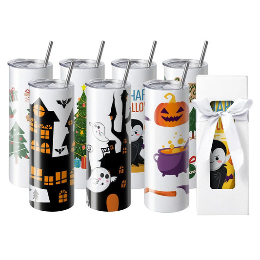 12 Pack Sublimation Tumblers 20oz Skinny Straight, Stainless Steel Sublimation Tumblers Blank, Stainless Steel Double Wall Tumbl