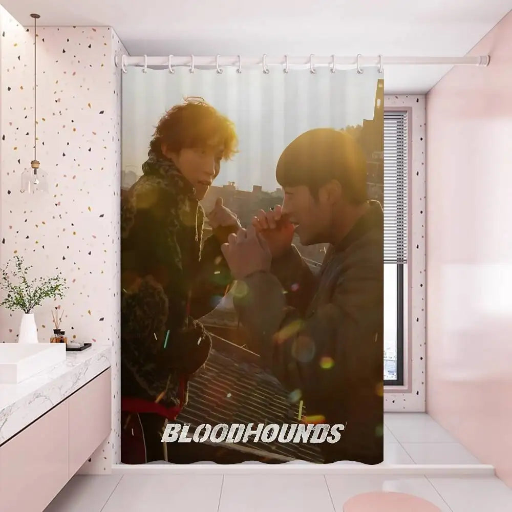 Classic B-bloodhounds Movie Simple Bathroom Shower Curtain Shielding Partition Shower Curtain Quick Dry Can Be Scrubable Light