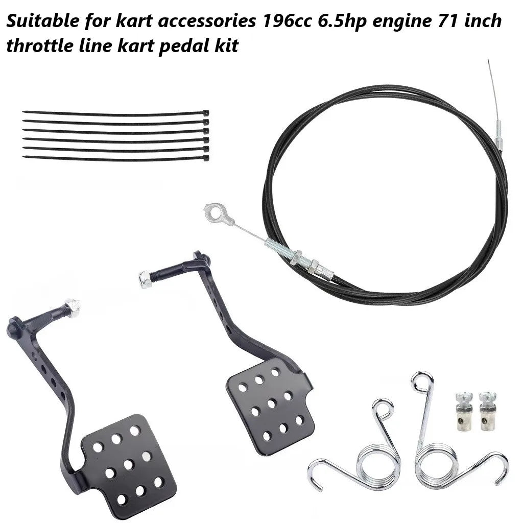 Go Kart Brake Throttle Pedals with 71 inch Go Kart Throttle Cable Kit for Go Kart Cart Predator 212cc 196cc 6.5hp 5.5hp Go Kart