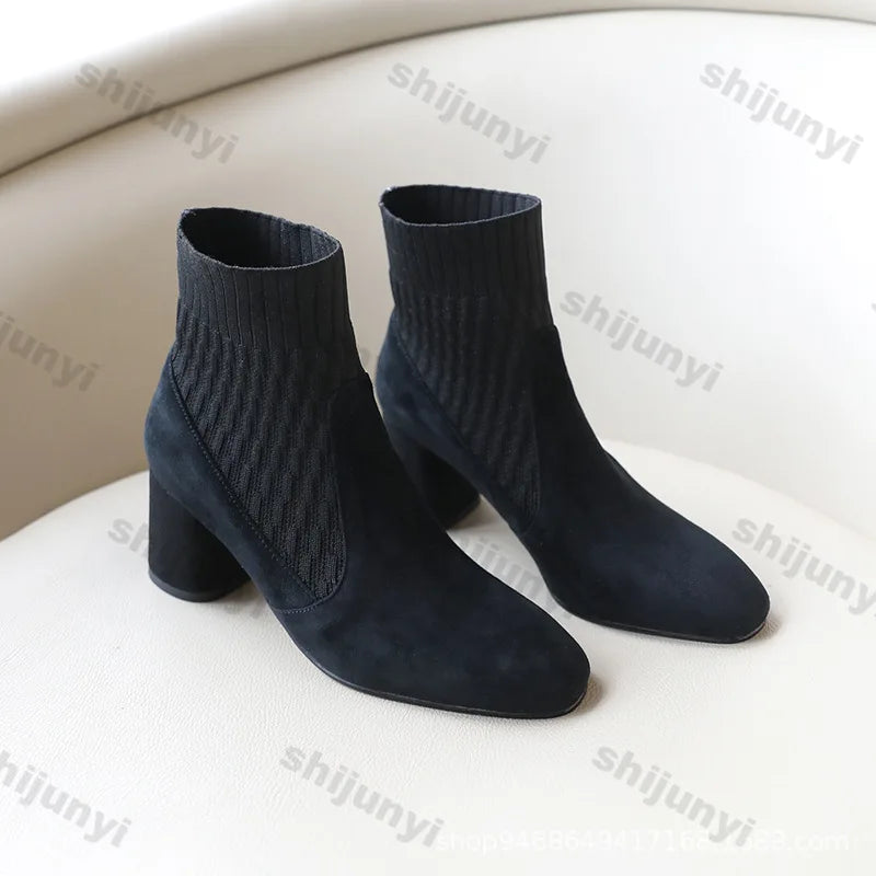 Women Shoes 2025 New Winter Shoes Women Boots Casual Lightweight Ankle Heels Women Slip on Platform Shoes Zapatos De Tacon Mujer