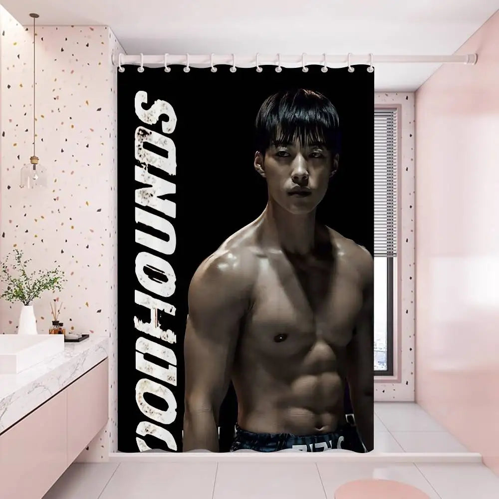 Classic B-bloodhounds Movie Simple Bathroom Shower Curtain Shielding Partition Shower Curtain Quick Dry Can Be Scrubable Light