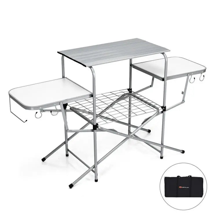 Foldable Outdoor BBQ Table Grilling Stand Convenient Portable Tables for Outdoor Activities
