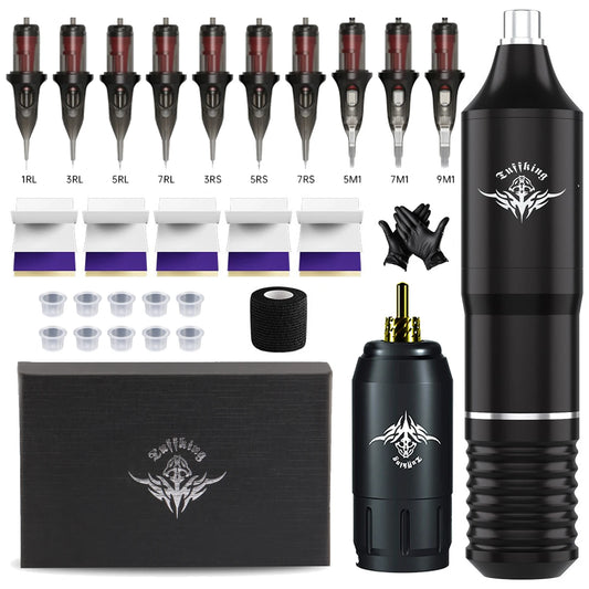 Tuffking Tattoo Machine Minimalist Set Tattoo Pen Tool Tattoo Motor Machine with Packaging Box and 10 Needles