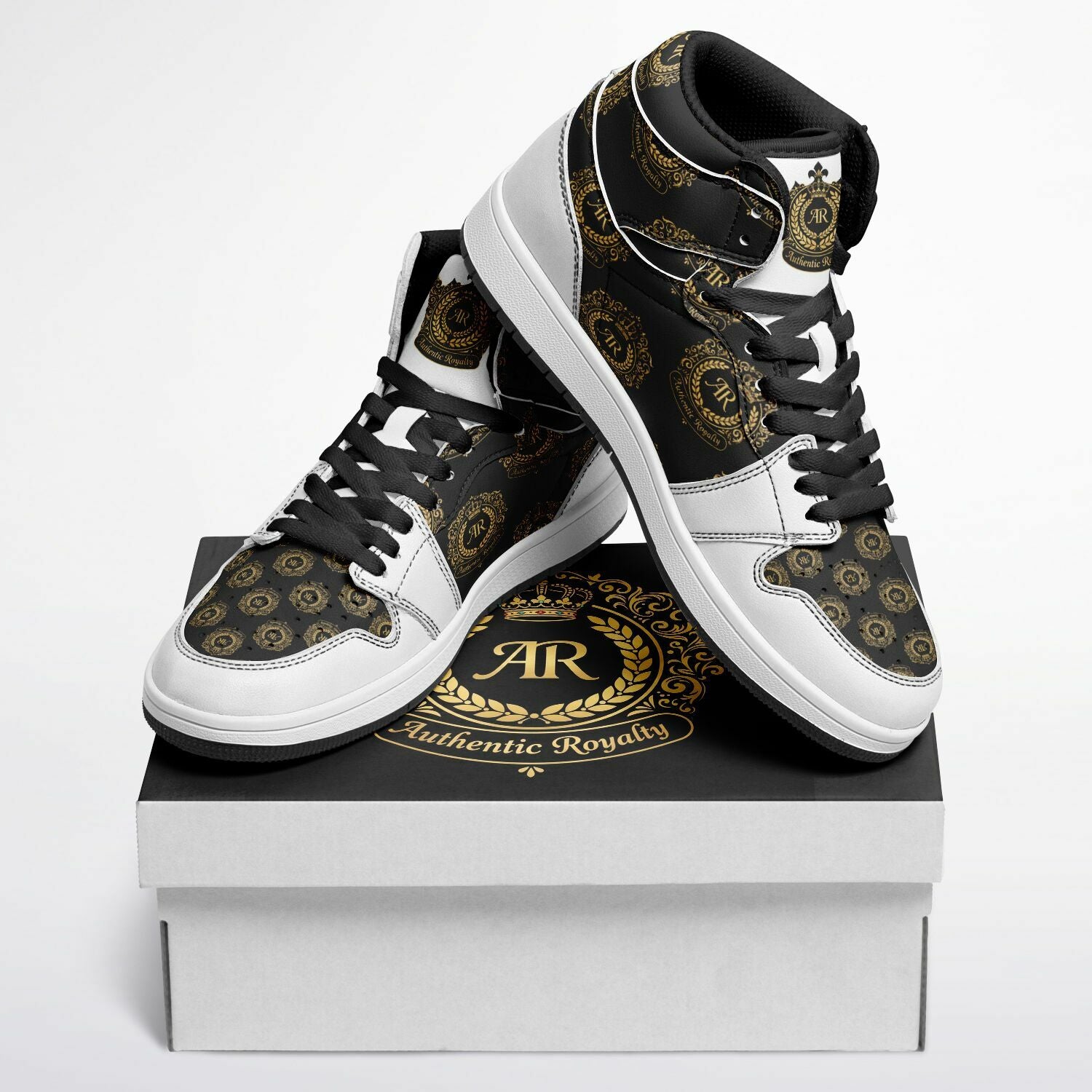 KoolKingKickz "Golden Crown" High-Top Sneakers