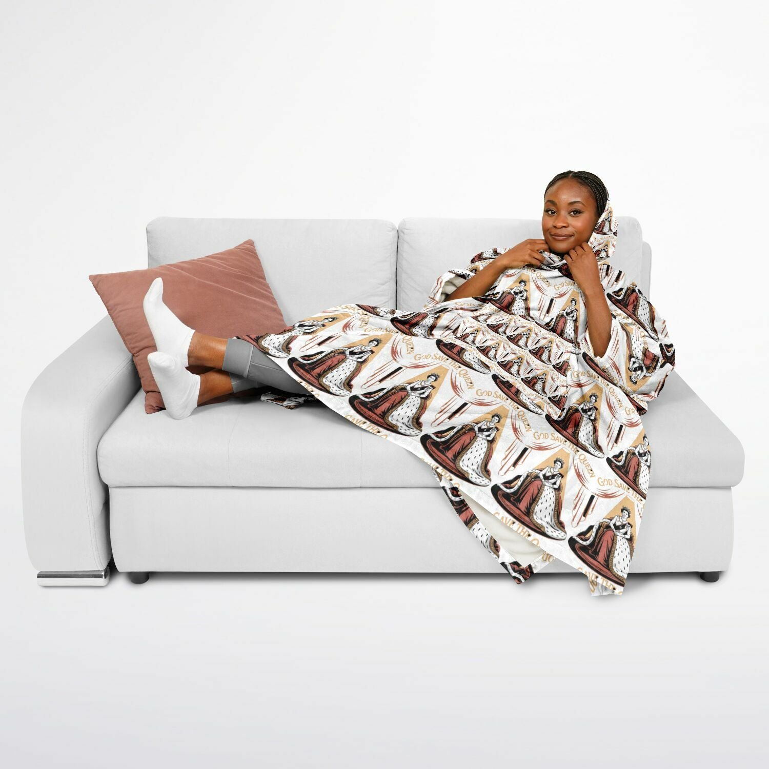 Authentic Royalty "God Save The Queen" Flannel Blanket Poncho