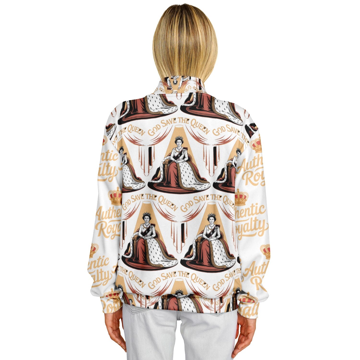 Authentic Royalty Women's "God Save The Queen" Heavyweight Baseball Jacket