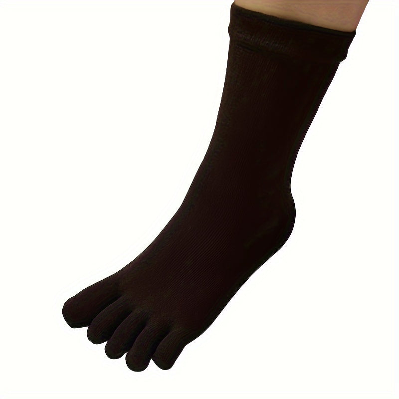 [1 Pair Breathable Sweat Socks] 1/5 Pair Men's Breathable Sweat Socks Toe Socks, Novelty Socks, Sports Socks