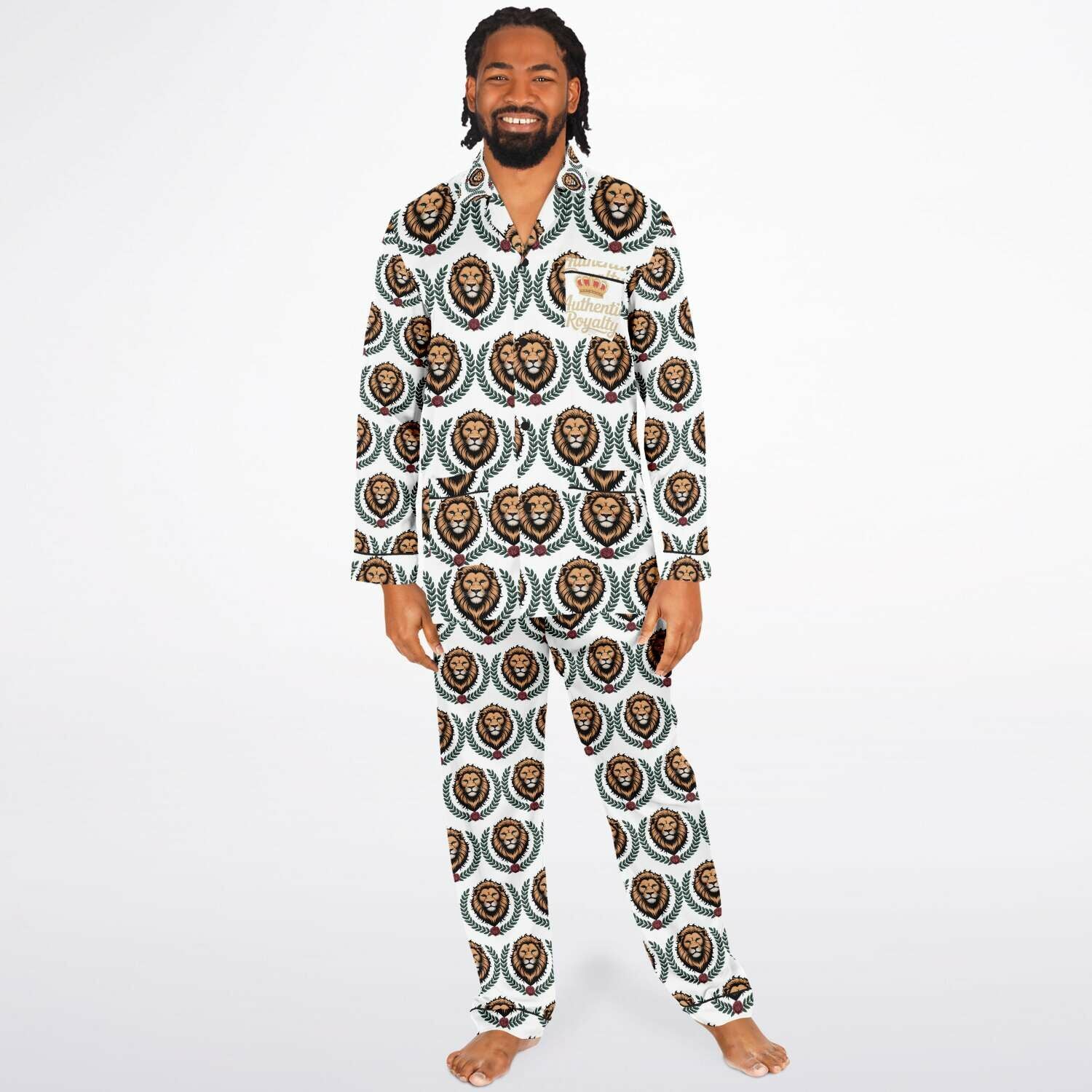 Authentic Royalty Men's "King Lion" Satin Pajamas