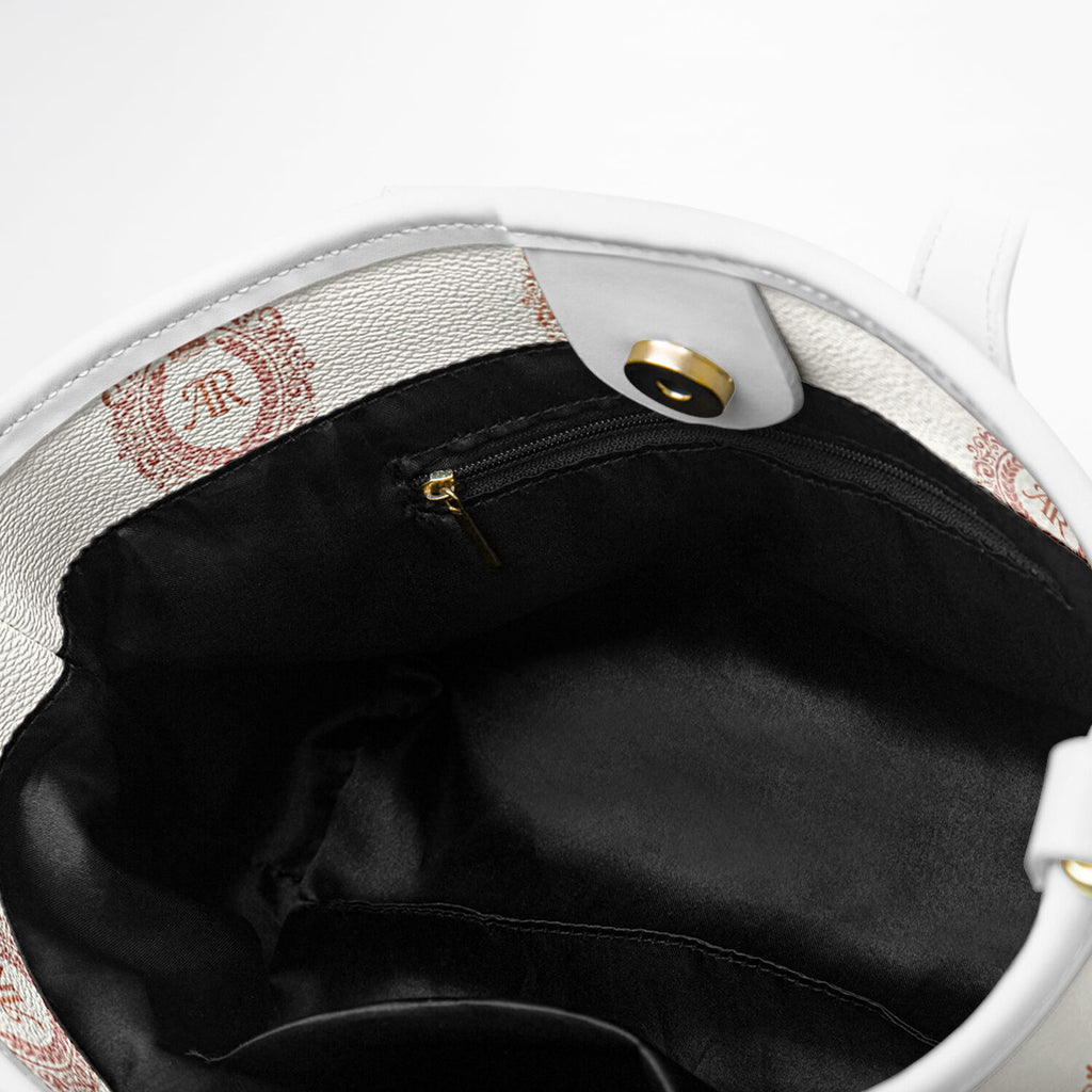 Rose Gold & Cream Faux Leather Tote Bag