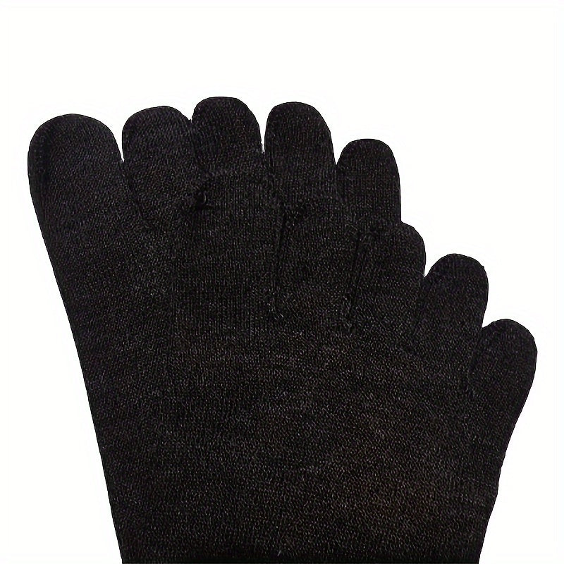 [1 Pair Breathable Sweat Socks] 1/5 Pair Men's Breathable Sweat Socks Toe Socks, Novelty Socks, Sports Socks