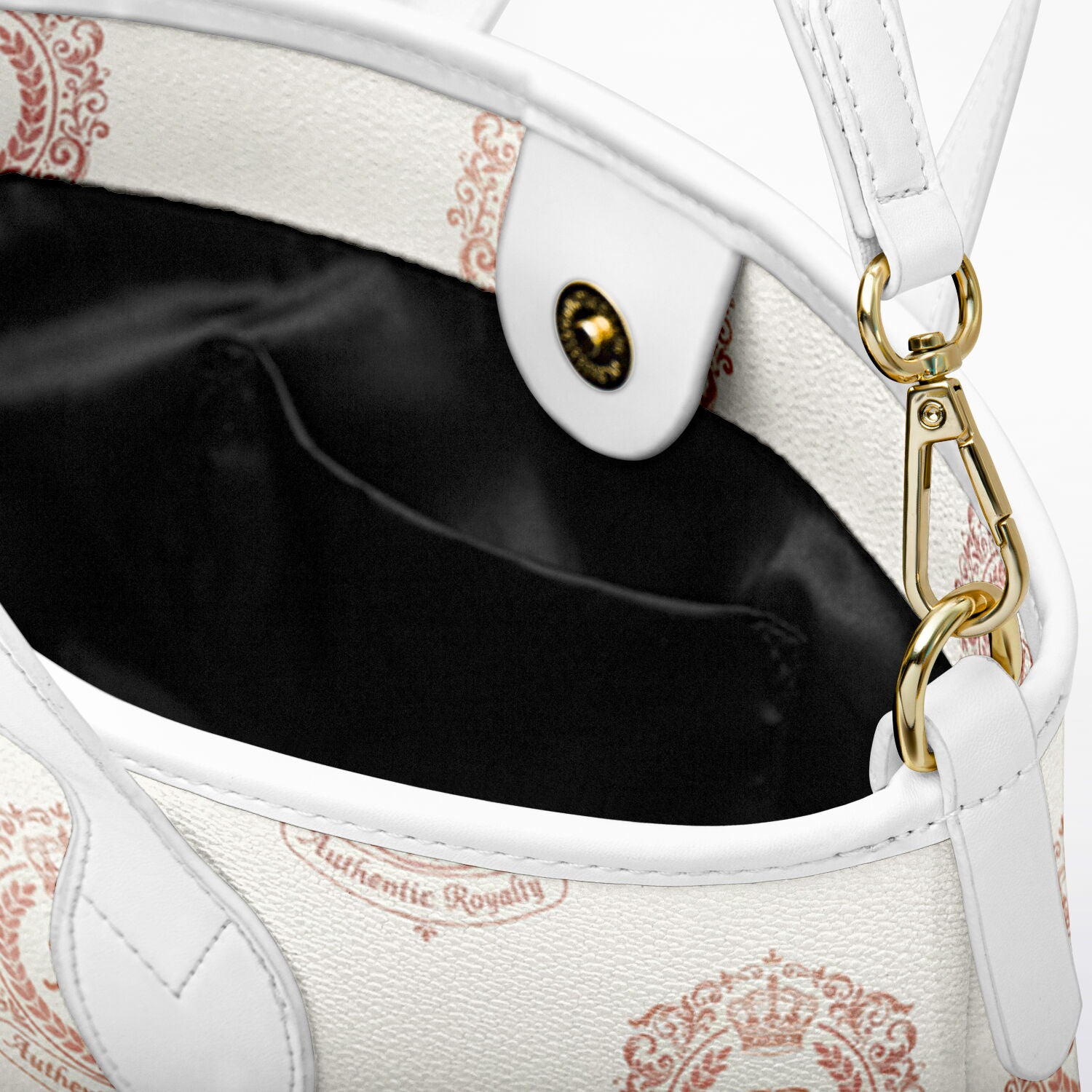 Rose Gold & Cream Faux Leather Tote Bag