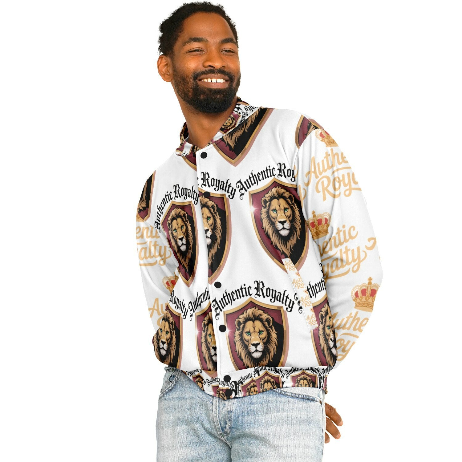 Authentic Royalty Men's "King Lion" Heavyweight Baseball Jacket