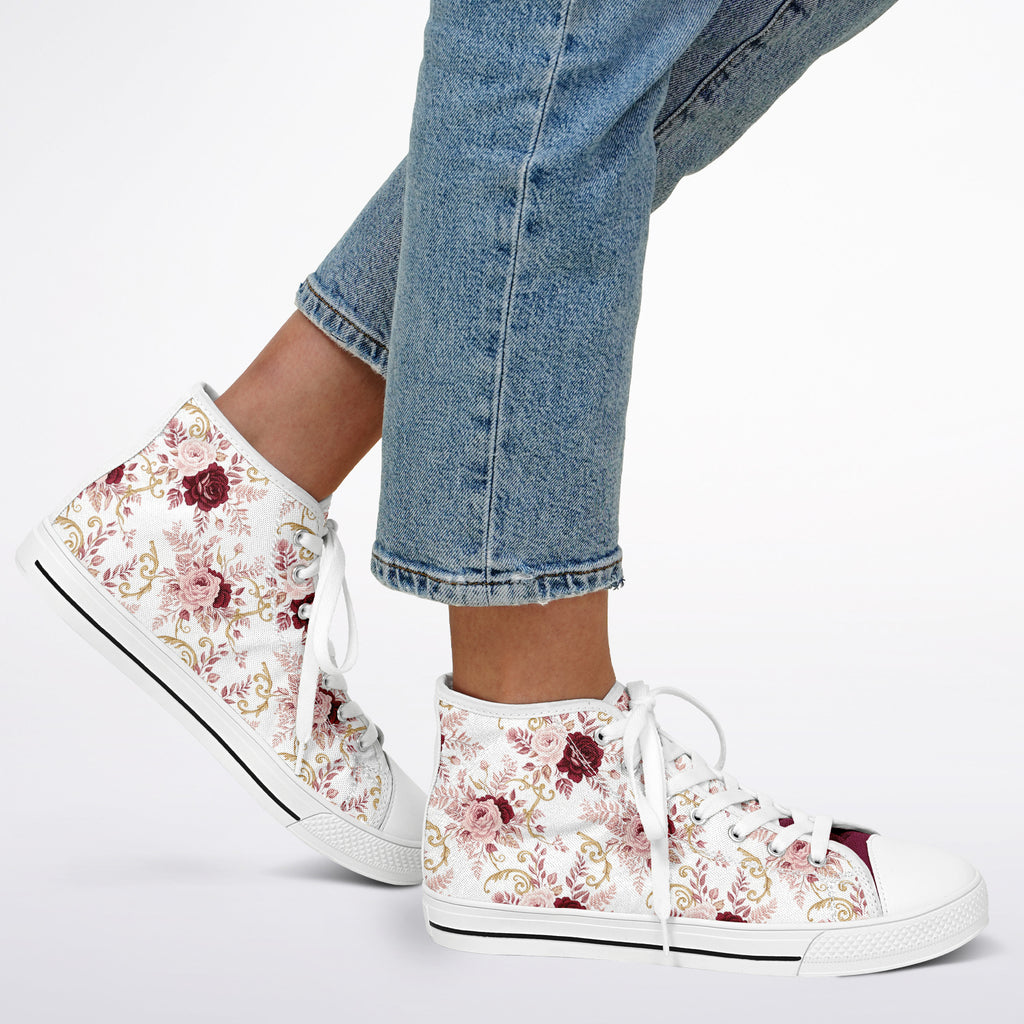 KoolKingKickz Women's "Plush Peony" High Top Shoes
